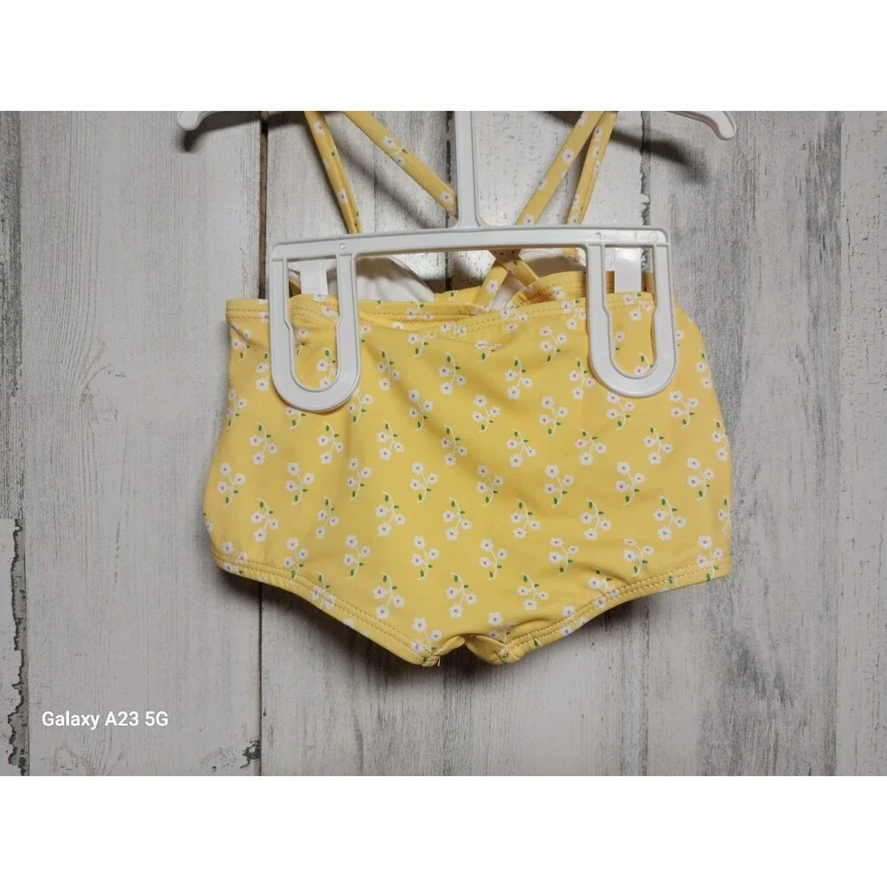 Janie And Jack 2 Piece Yellow Floral Bikini 12-18 Months